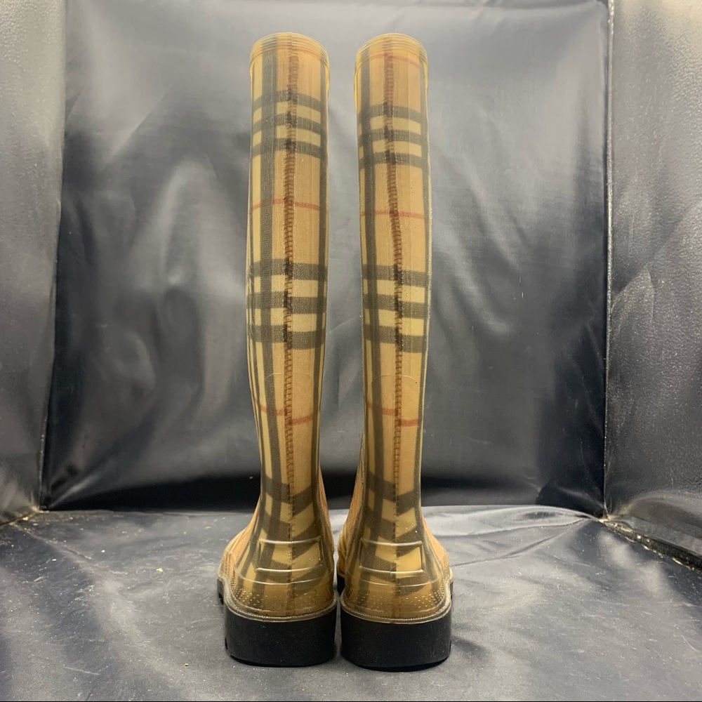 Burberry Haymarket Rain Boots Plaid Check Pattern - image 5